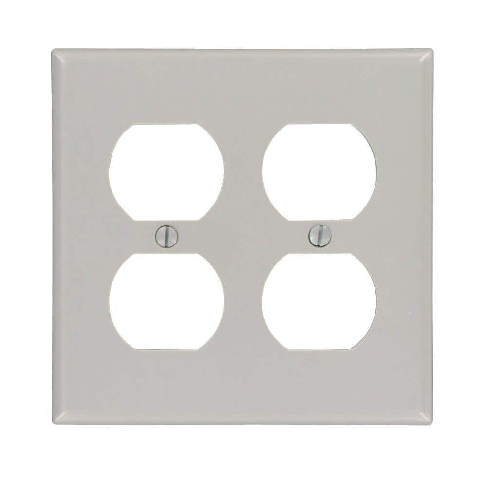 UPC 078477810552 product image for 2-Gang Gray Duplex Outlet/Receptacle Plastic Standard Wall Plate (1-Pack) 87016 | upcitemdb.com