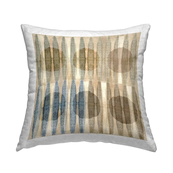 Stupell Industries Earthy Circles Shapes Pattern Tan Square Outdoor Throw Pillow