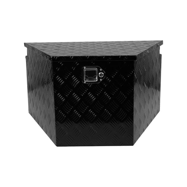 33in Heavy Duty Diamond Plate Aluminum Trailer Tongue Box Pickup Truck Tool Box Storage Organizer