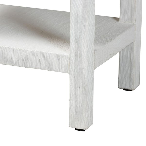 bali & pari Sebastian 18.1 in. White Rectangle Grasscloth End