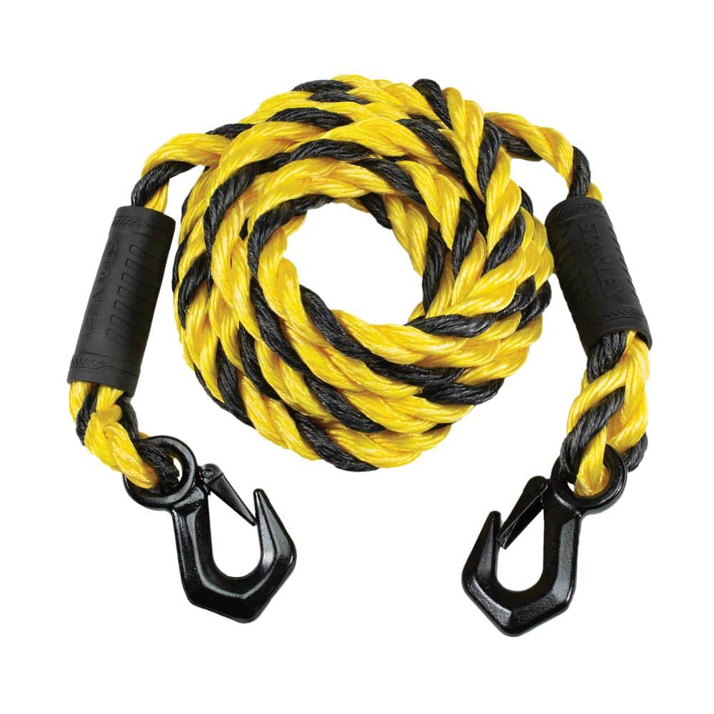 Stanley 15 ft. x 5/8 in. Braided Tow Rope with Tri-Hook (7,200 lbs. Break  Strength) S1052 - The Home Depot