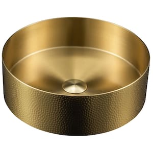 CCV100 15 in . Stainless Steel Vessel Bathroom Sink in Yellow Gold