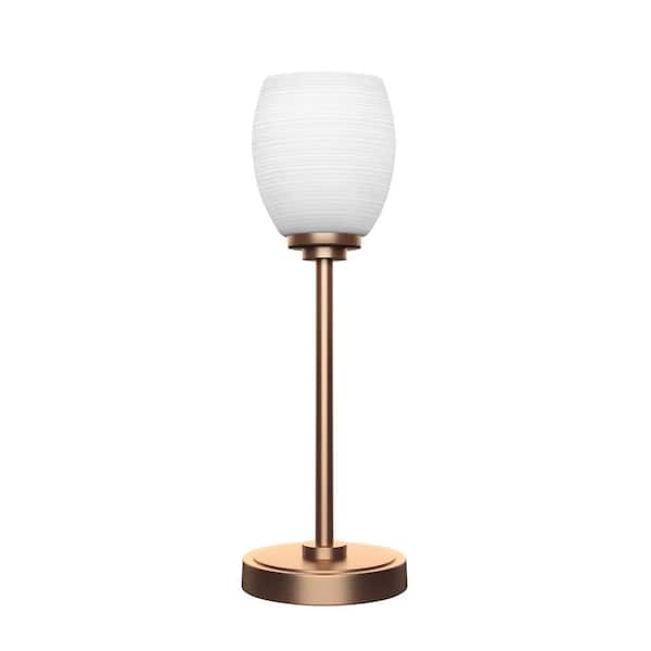 Unbranded Quincy 17 in. New Age Brass Accent Lamp with White Matrix Glass Shade