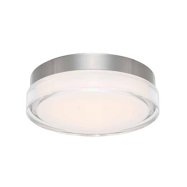 Dot 15 in. 1-Light Stainless Steel Selectable 3CCT Preset 3500K Integrated LED Flush Mount