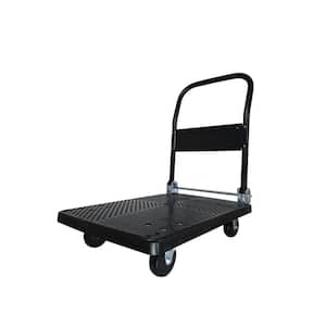 Anky 440 lbs. Capacity Platform Truck Hand Flatbed Cart Dolly Folding Moving Push Heavy Duty Rolling Cart in Black