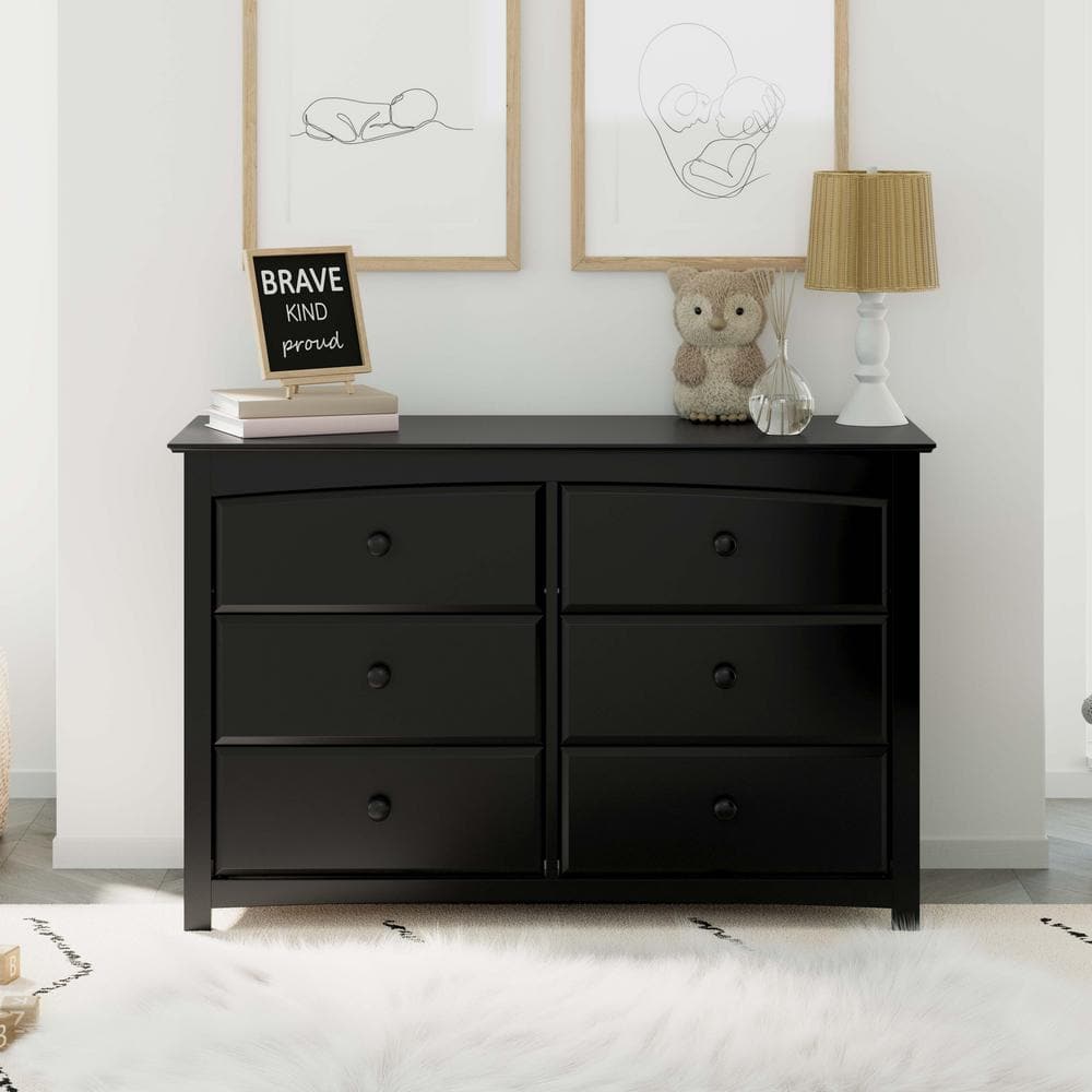 Black Double Ball Bearing Horizontal Nursery Dresser