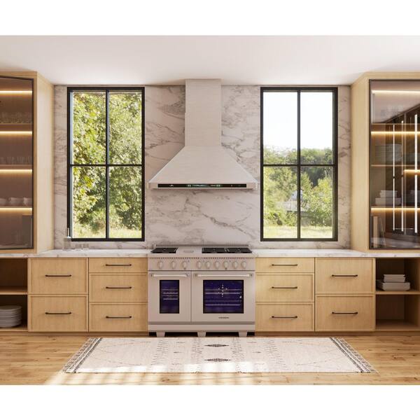 VEZENI Randolph 48 in. 7-Burners Plus Griddle Natural Gas Range
