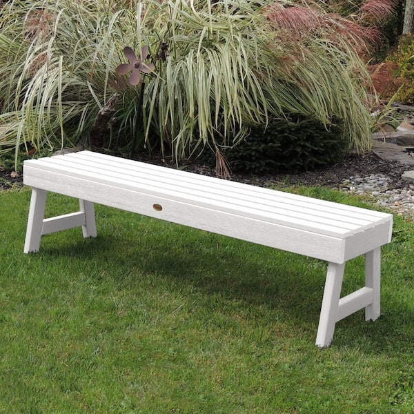 Highwood Weatherly 60 in. 2-Person White Recycled Plastic Outdoor Picnic Bench