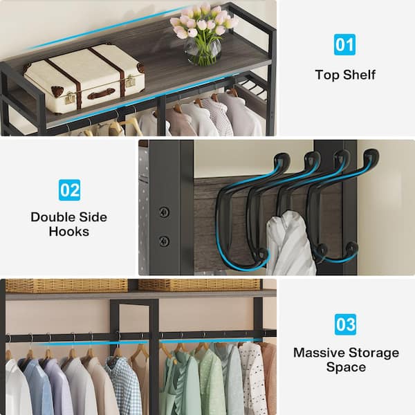 TRIBESIGNS WAY TO ORIGIN Carmalita Gray Black Wood 47.2 in. W