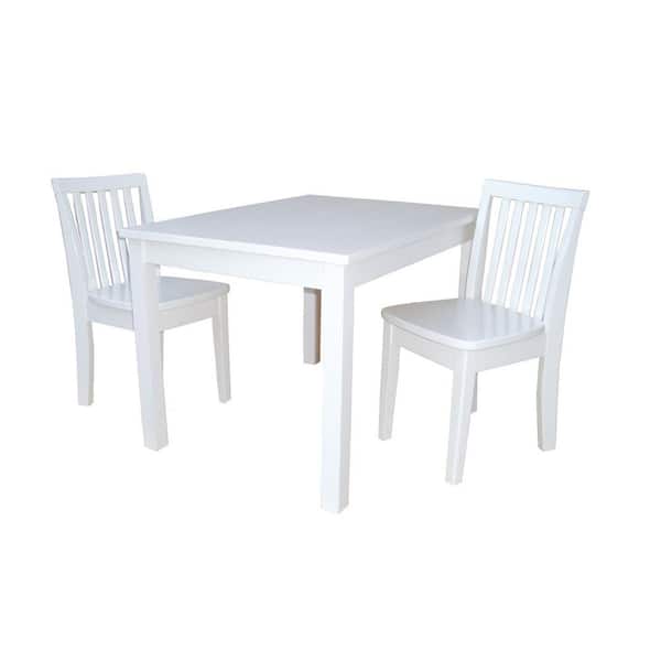 International Concepts 3-Piece White Children's Table and Chair Set
