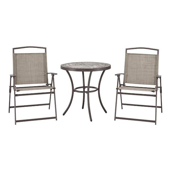 Outdoor Folding Sling Chairs Set of 2 for Balcony Garden Poolside