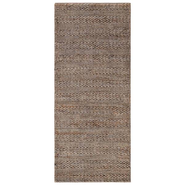 Natural Fiber 2 ft. x 20 ft. Beige Textured Runner Rug