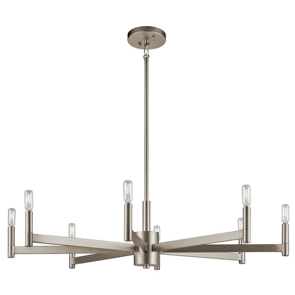 Sleek Modern 35'' Black Nickel 8-Light Ambient Chandelier