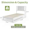 Dimension and capacity chart for the twin platform bed.