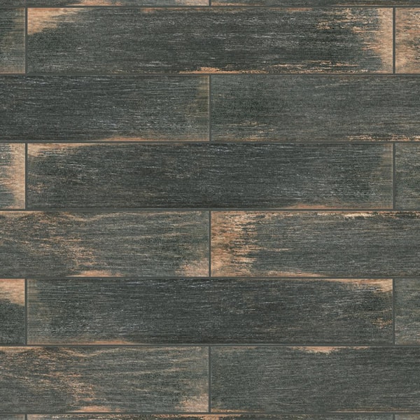 Merola Tile Bora Dark 3-1/8 in. x 8 in. Porcelain Floor and Wall Take Home Tile Sample