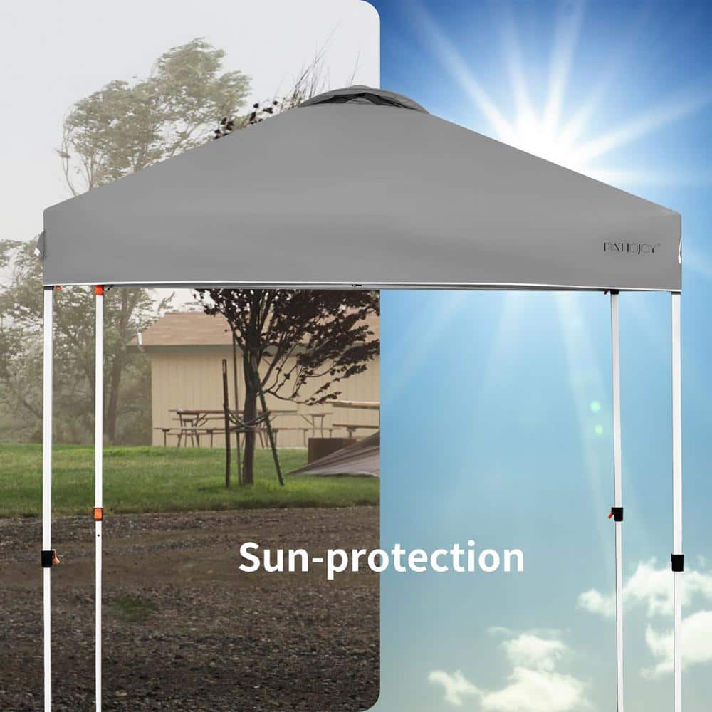 Costway 6x6 FT Pop Up Canopy Tent Camping Sun Shelter W/ Roller Bag Gray