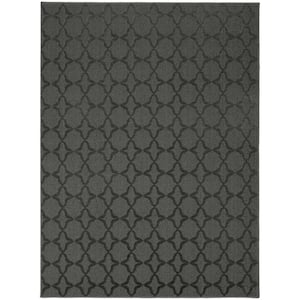 Sparta Cinder Gray 5 ft. x 8 ft. Casual Tuffted Solid Color Trellis Polypropylene Area Rug