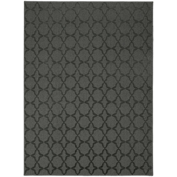 Sparta Cinder Gray 5 ft. x 8 ft. Casual Tuffted Solid Color Trellis Polypropylene Area Rug