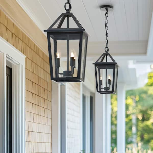 Maxax Kiyani 16 in. 3-Light Black Outdoor Pendant Light 7048-3BK