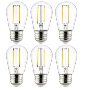 25-Watt Equivalent S14 Dimmable Edison Filament E26 Base String LED Light Bulb 2700K in Warm White (6-Pack)
