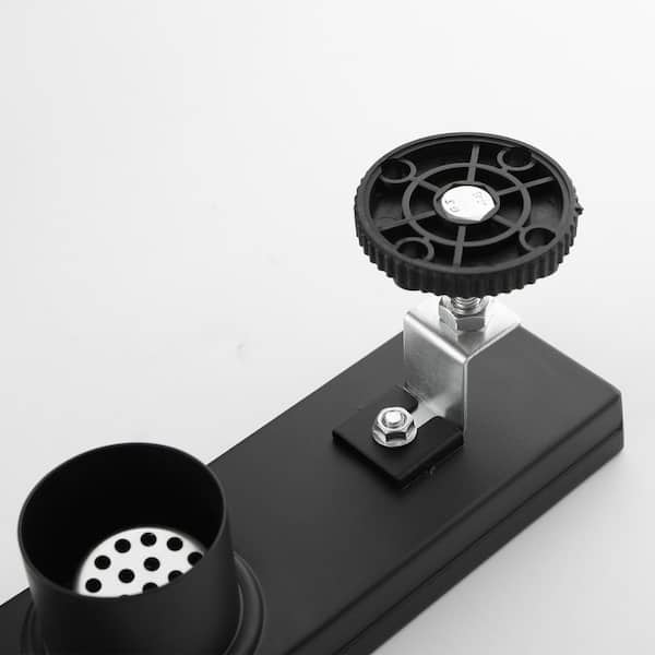 11.9 in. Linear Grid Shower Drain with Leveling Feet and Flange in Matte Black