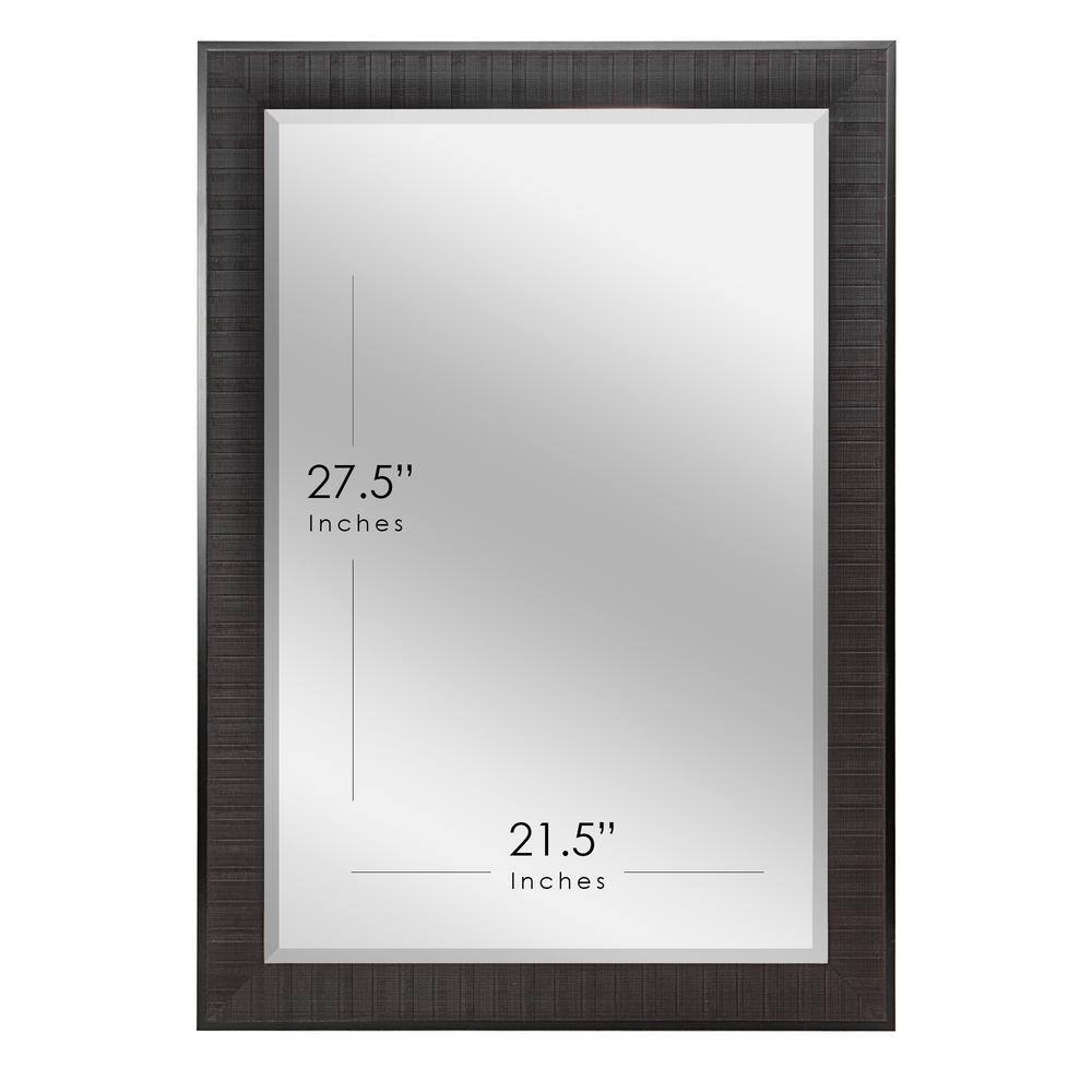 Rustic Brown Beveled 27.5 x 33.5 Rectangular Bathroom Vanity Mirror
