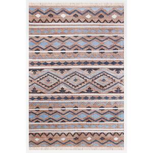 4x6 Cotton Rustic Blue and White Rug Premium design Hand woven Reversible Dhurrie Rug Kilim