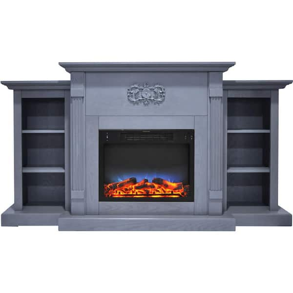 Cambridge Sanoma 72 in. Electric Fireplace with a Multi-Color LED Flame Display in Blue