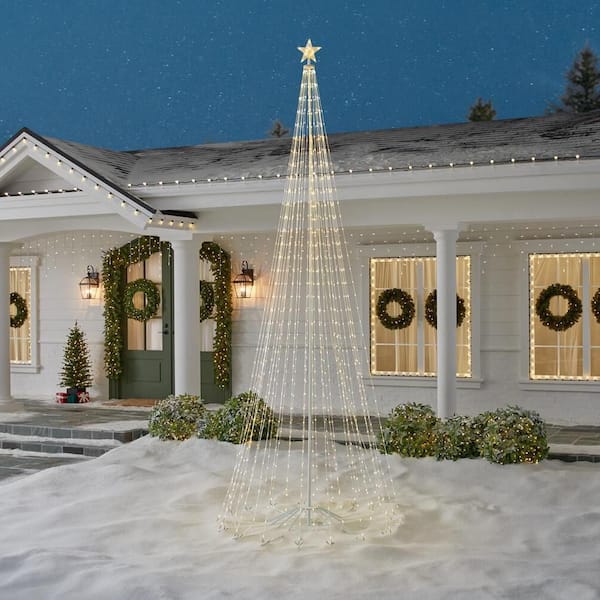 12 ft. Giant-Sized Motion LED Pre-Lit Cone Tree with Star Holiday Yard Decoration Y11