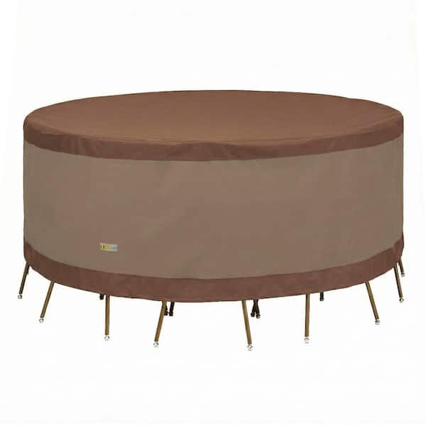 Duckcovers Ultimate 108 in. Dia. x 29 in. H Round Patio Table and Chair Set Cover
