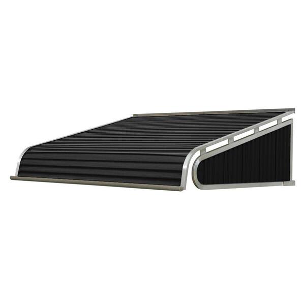 NuImage Awnings 7 ft. 1500 Series Door Canopy Aluminum Fixed Awning (12 in. H x 42 in. D) in Black