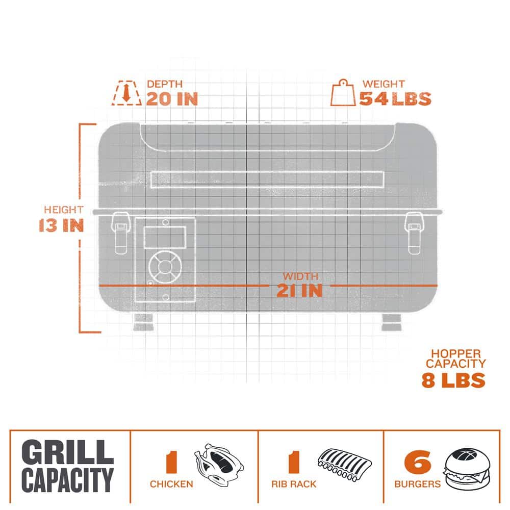 Black Portable Wood Pellet Grill and Smoker with Digital Controller