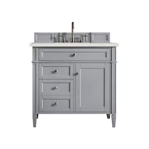Brittany 36.0 in. W x 23.5 in. D x 34.0 in. H Single Bathroom Vanity in Urban Gray with Lime Delight Quartz Top