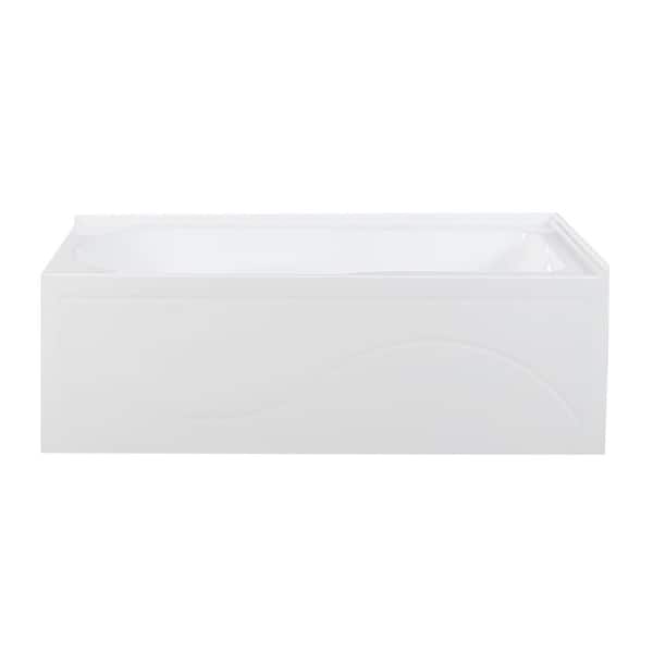 Ivy 54 x 30 Right Drain Soaking Alcove Corner Apron Bathtub in Glossy White with Integrated Overflow, Drain Included