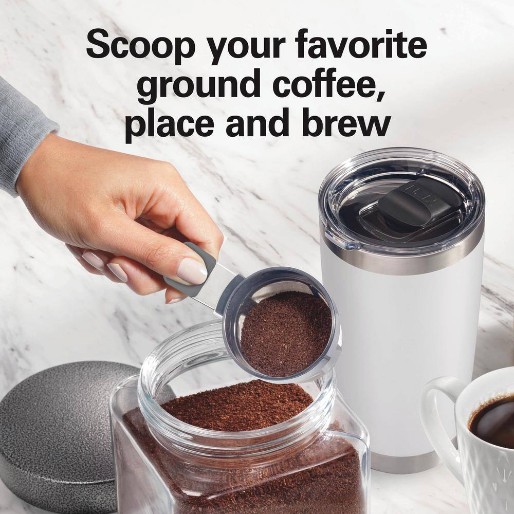 White Single-Serve Coffee Maker with Permanent Filter