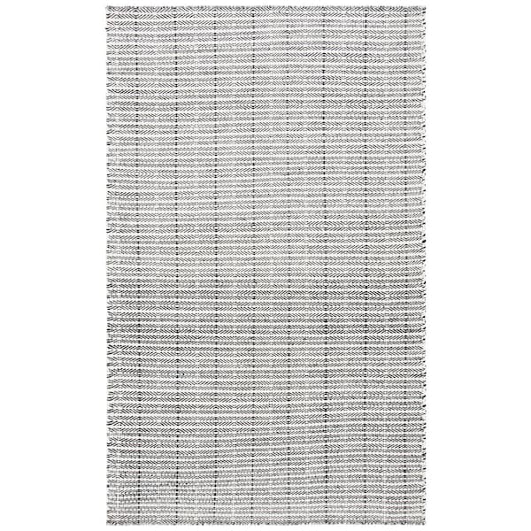 SAFAVIEH Vermont Black/Ivory Doormat 3 ft. x 5 ft. Tribal Striped Area Rug
