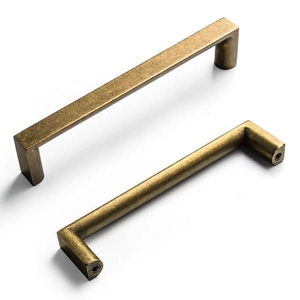 6-Pack 5 in. (128mm) Antique Brass Cabinet Bar Pulls