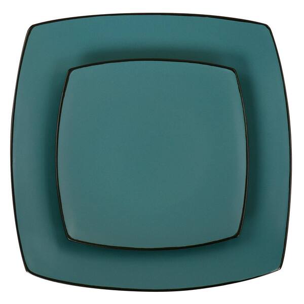 Teal shop square plates