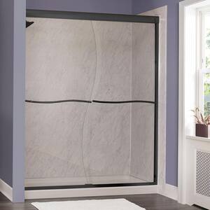Marina 60 in. W x 72 in. H Frameless Sliding Shower Door in Oil Rubbed Bronze without Handle