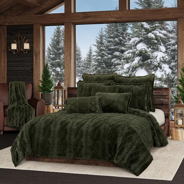 Unbranded Caress Evergreen Polyester Full/Queen 3Pc. Quilt Set