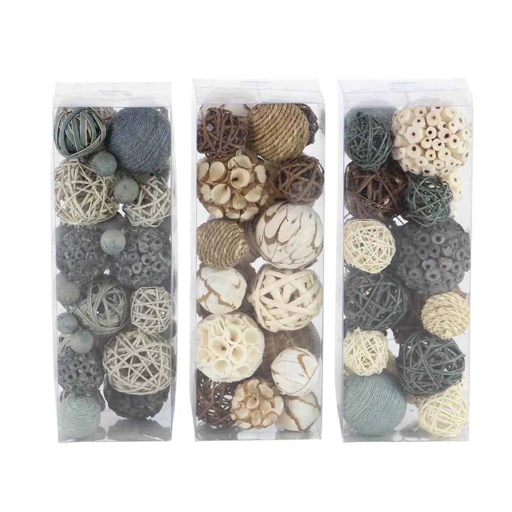 Multi-Colored Handmade Dried Plant Orbs Vase Filler Set