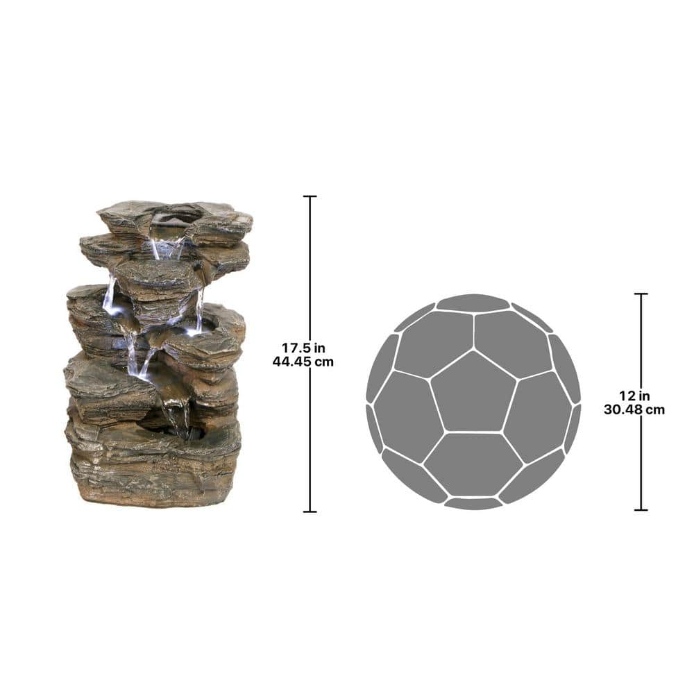 Devil's Thumb Falls LED Illuminated Resin Garden Fountain