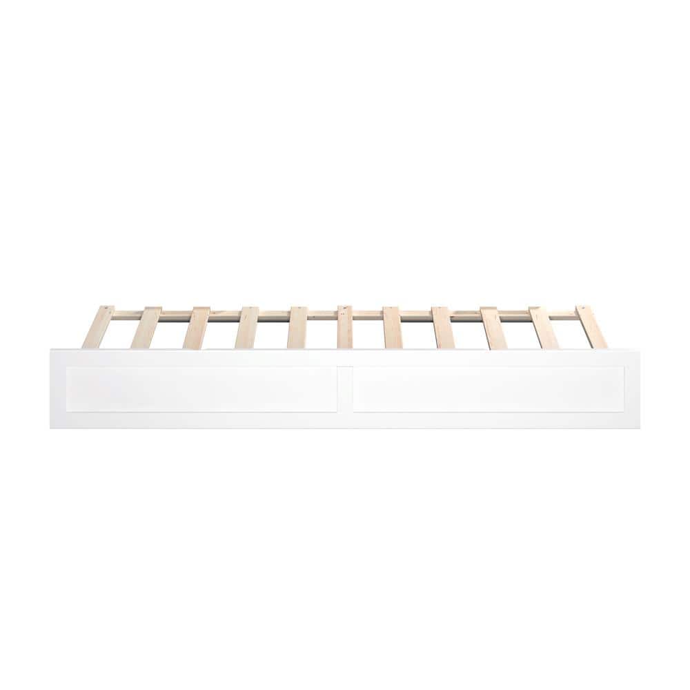 White Twin Wood Frame Trundle Daybed
