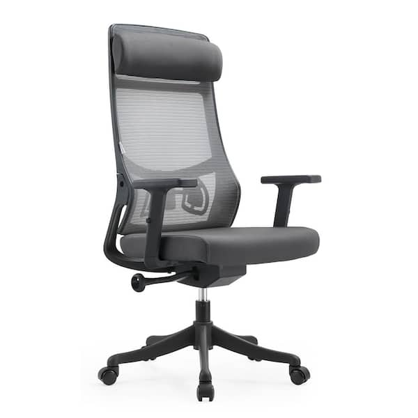 Leisuremod Adjustable Office Chair Ergonomic Mesh Back Computer Chair Lumbar Support with Armrest Dale Series in Grey
