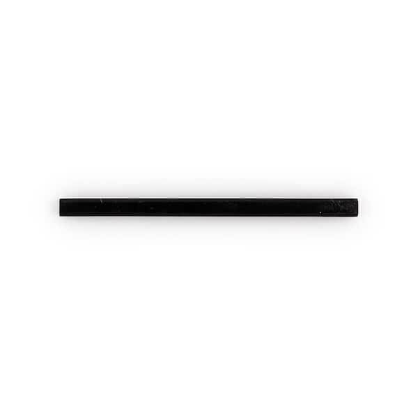 Nero Marquina Black 0.75 in. x 12 in. Polished Marble Wall Pencil Tile (0.0625 sq. ft./Each)