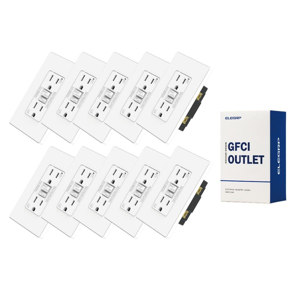 15 AMP 125-V Duplex Tamper Resistant Self-Test GFCI Outlet, with Screwless Wall Plate, UL&CUL Certified, White(10-Pack) price history on PriceWatchPro