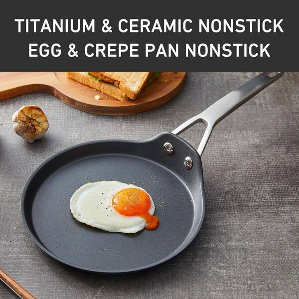 Numhew Grey Titanium and Ceramic 8 in. Nonstick Crepe Pan with