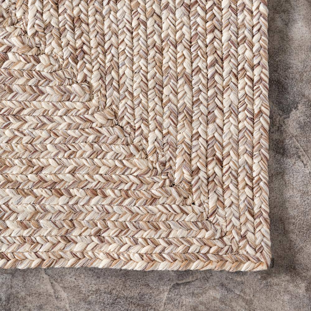 Tan Braided Synthetic Reversible Indoor/Outdoor Runner Rug