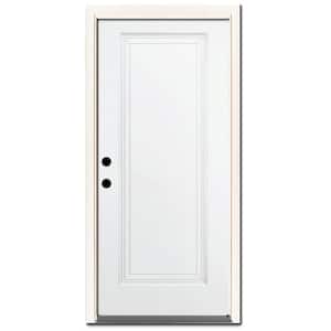 32 in. x 80 in. Element Series 1-Panel White Primed Steel Prehung Front Door with Right-Hand Inswing w/ 6-9/16 in. Frame