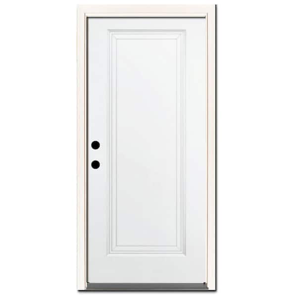 Steves & Sons 36 in. x 80 in. Element Series 1-Panel White Primed Steel Prehung Front Door with Right-Hand Inswing w/ 4-9/16 in. Frame